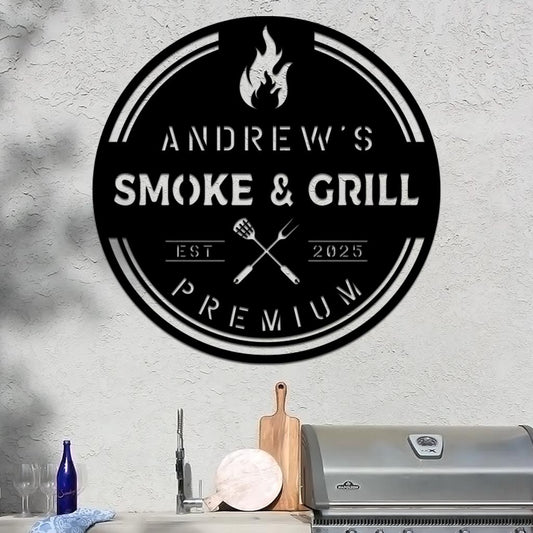 Personalized Smoke & Grill Sign
