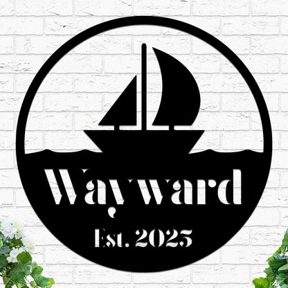 Sailboat Family Name Established Sign