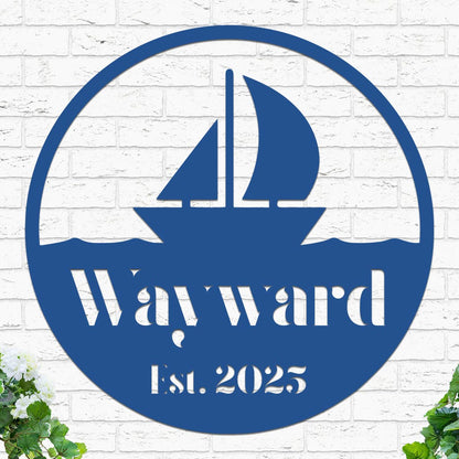 Sailboat Family Name Established Sign