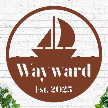 Sailboat Family Name Established Sign