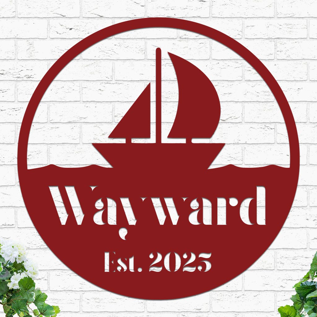 Sailboat Family Name Established Sign