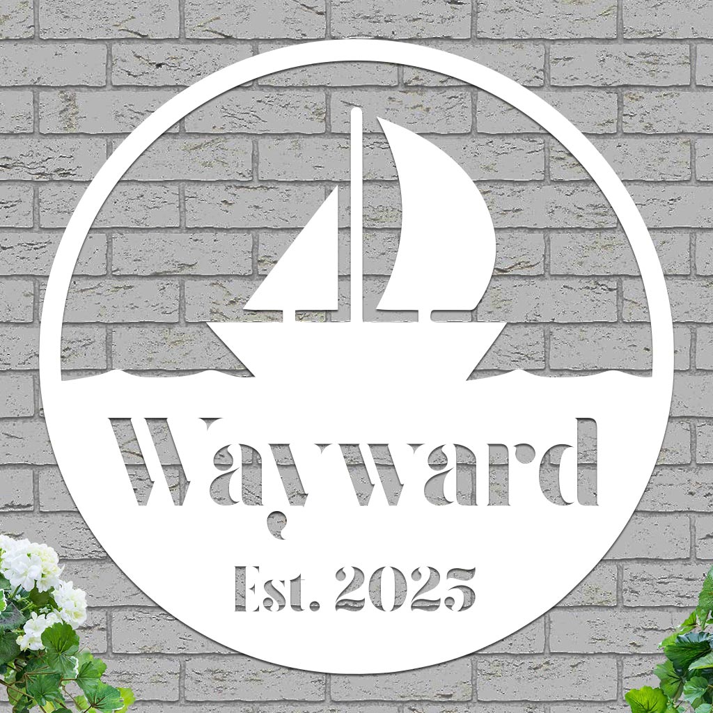 Sailboat Family Name Established Sign