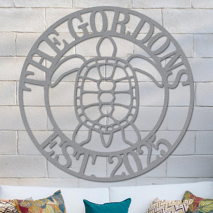 Sea Turtle Family Name Sign