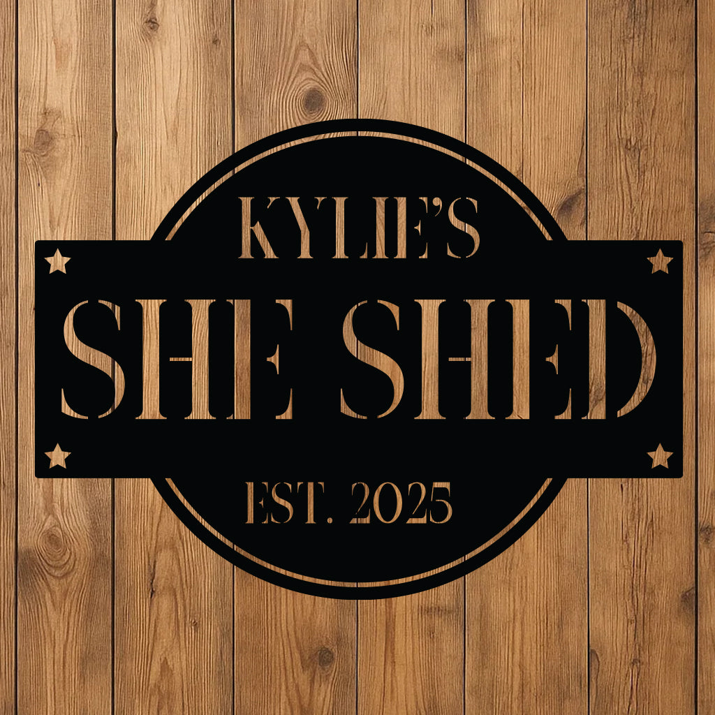 She Shed Sign w Name
