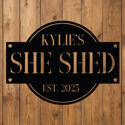 She Shed Sign w Name
