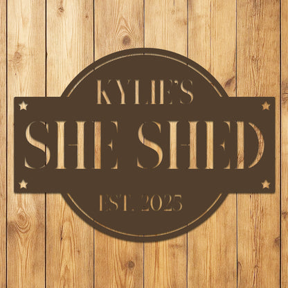 She Shed Sign w Name