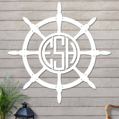 Ships Wheel With Monogram
