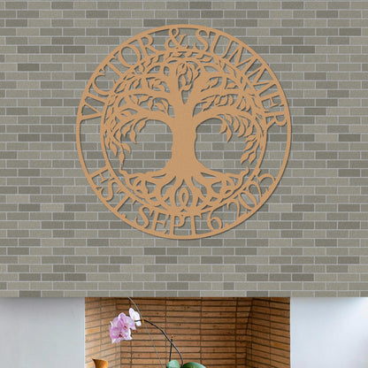 Tree Of Life Couple Names Sign w Wedding Date