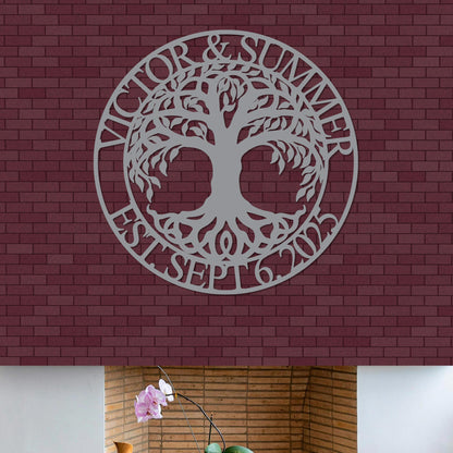 Tree Of Life Couple Names Sign w Wedding Date
