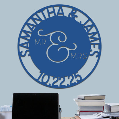 Wedding Sign, Mr & Mrs, Names and Date 2