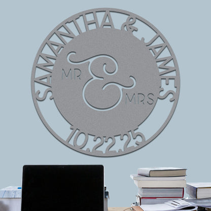 Wedding Sign, Mr & Mrs, Names and Date 2